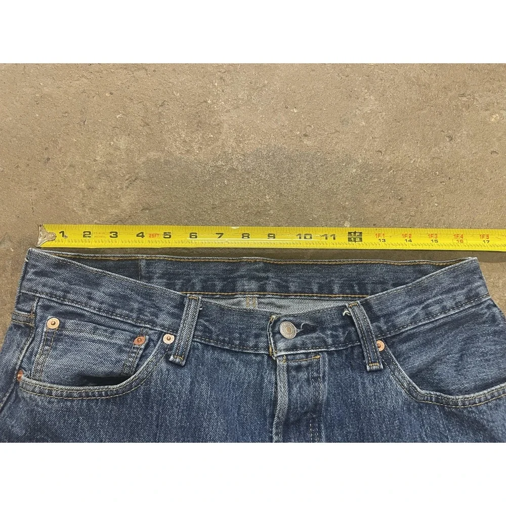 Levis‎ 501 Jeans Mens 34x29 Medium Wash Blue Denim Straight Leg Button Fly